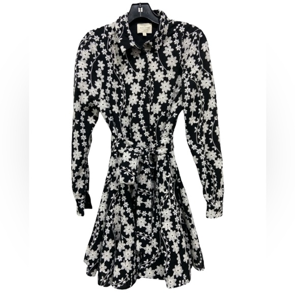 Sézane Sol dress black white sz 36 ecru embroidery archives collection Sz small - Picture 2 of 8